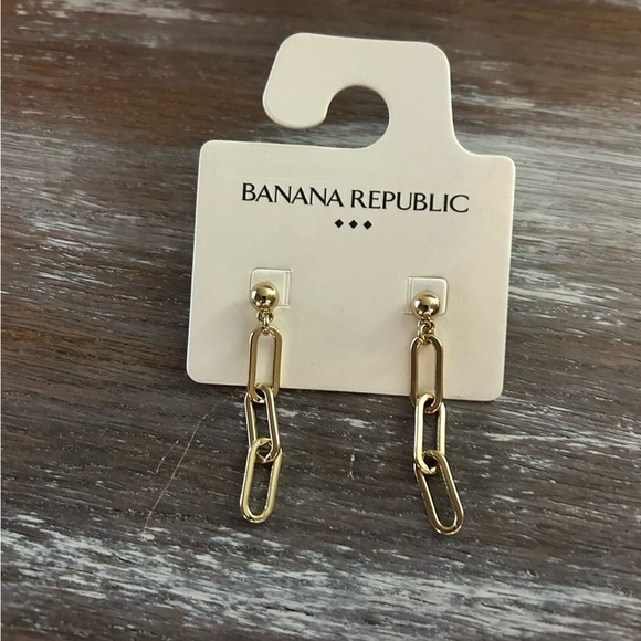 Banana Republic Gold Dangle Paperclip Earrings - Picture 4 of 4